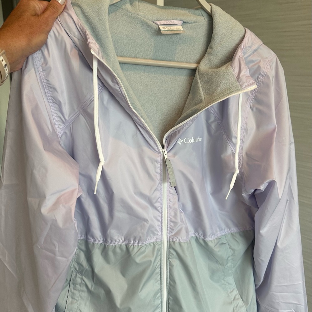 Columbia Women's Lavender Fleece Lined Rain Jacket
